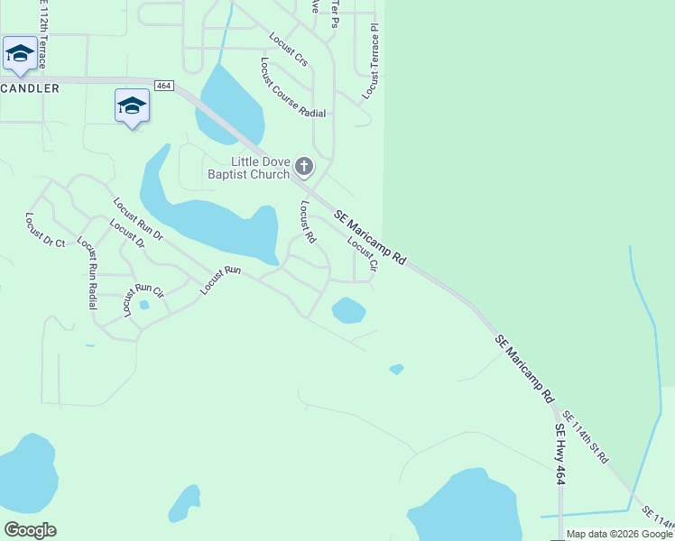 map of restaurants, bars, coffee shops, grocery stores, and more near 450 Locust Road in Ocala