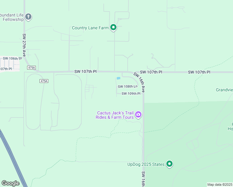 map of restaurants, bars, coffee shops, grocery stores, and more near Southwest 109th Place in Ocala