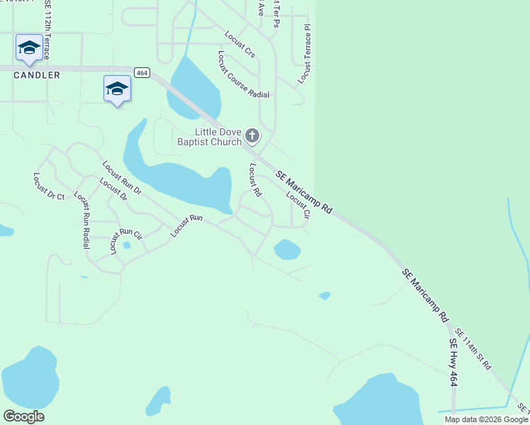 map of restaurants, bars, coffee shops, grocery stores, and more near 450 Locust Road in Ocala