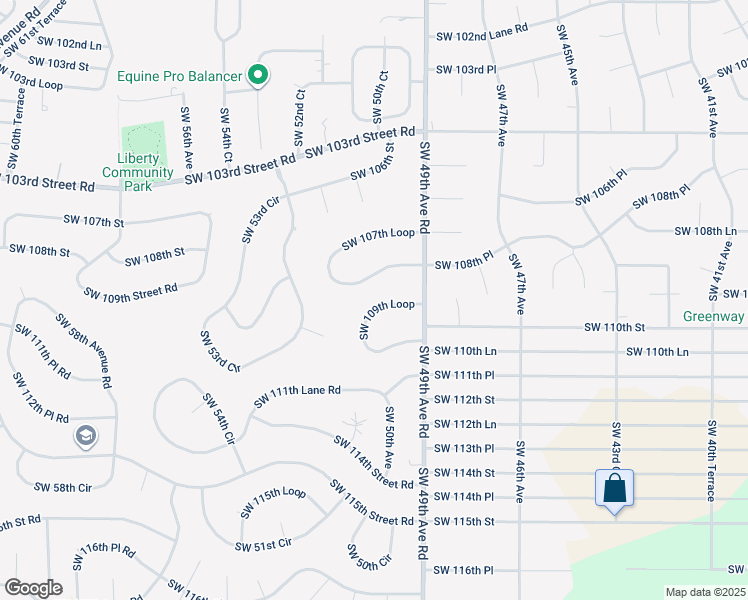 map of restaurants, bars, coffee shops, grocery stores, and more near 5093 Southwest 107th Loop in Ocala