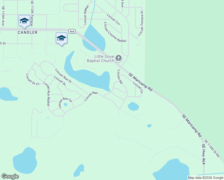 map of restaurants, bars, coffee shops, grocery stores, and more near 10 Locust Run Crs in Ocala