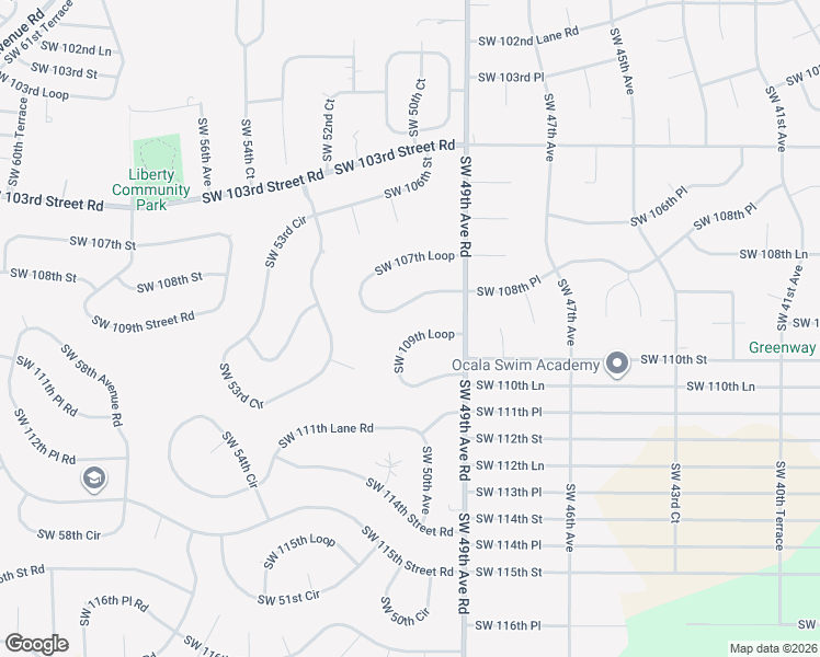 map of restaurants, bars, coffee shops, grocery stores, and more near 5093 Southwest 107th Loop in Ocala