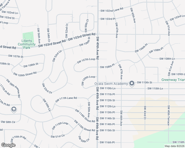 map of restaurants, bars, coffee shops, grocery stores, and more near 4917 Southwest 109th Loop in Ocala