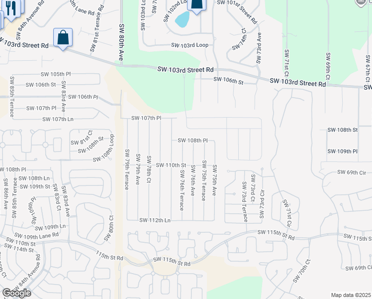 map of restaurants, bars, coffee shops, grocery stores, and more near 10941 Southwest 76th Terrace in Ocala