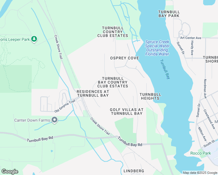map of restaurants, bars, coffee shops, grocery stores, and more near 2743 Turnbull Cove Drive in New Smyrna Beach