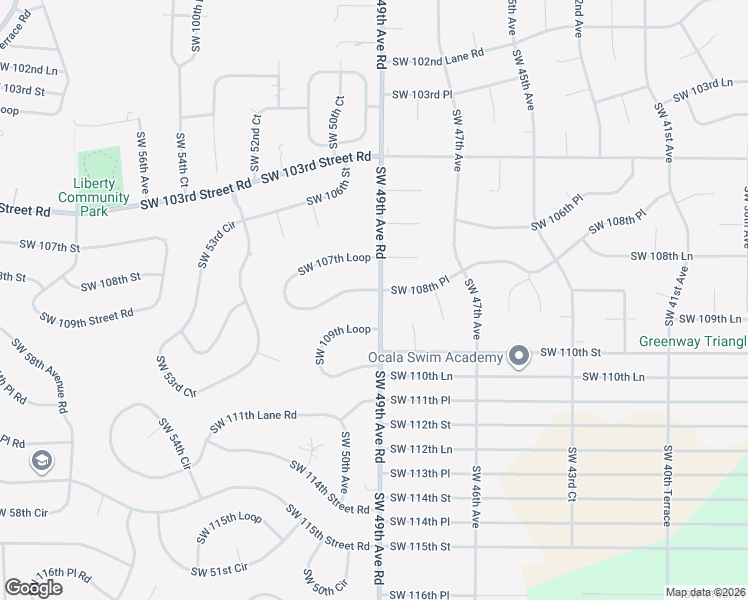 map of restaurants, bars, coffee shops, grocery stores, and more near 4917 Southwest 109th Loop in Ocala