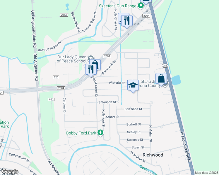 map of restaurants, bars, coffee shops, grocery stores, and more near 402 Wisteria Street in Richwood