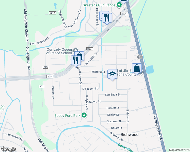 map of restaurants, bars, coffee shops, grocery stores, and more near 402 Wisteria Street in Richwood