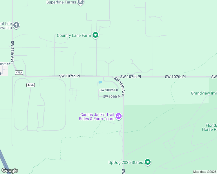 map of restaurants, bars, coffee shops, grocery stores, and more near 1755 Southwest 108th Lane in Ocala