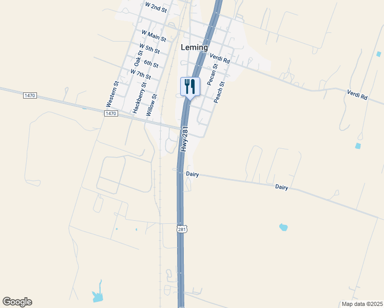 map of restaurants, bars, coffee shops, grocery stores, and more near 7616 U.S. 281 in Pleasanton