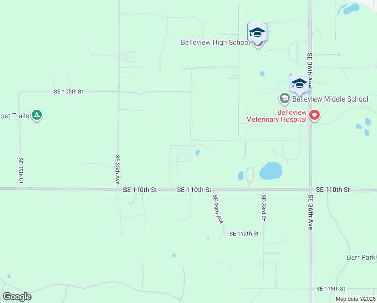 map of restaurants, bars, coffee shops, grocery stores, and more near 2805 Southeast 110th Street in Ocala