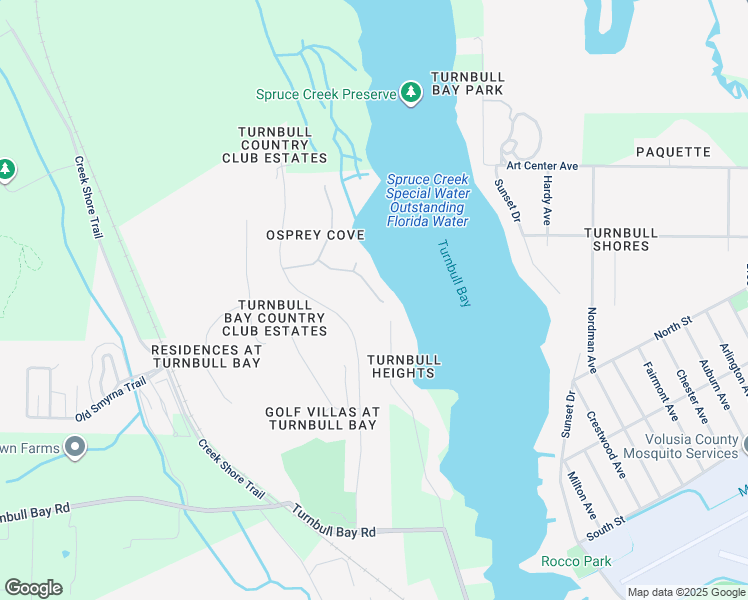 map of restaurants, bars, coffee shops, grocery stores, and more near 2817 Bay Side Drive in New Smyrna Beach