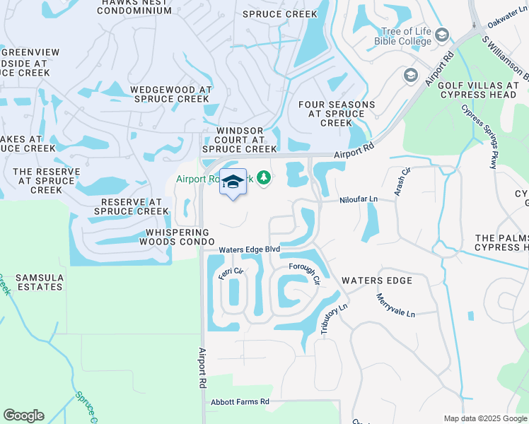 map of restaurants, bars, coffee shops, grocery stores, and more near 6517 Shahab Lane in Port Orange