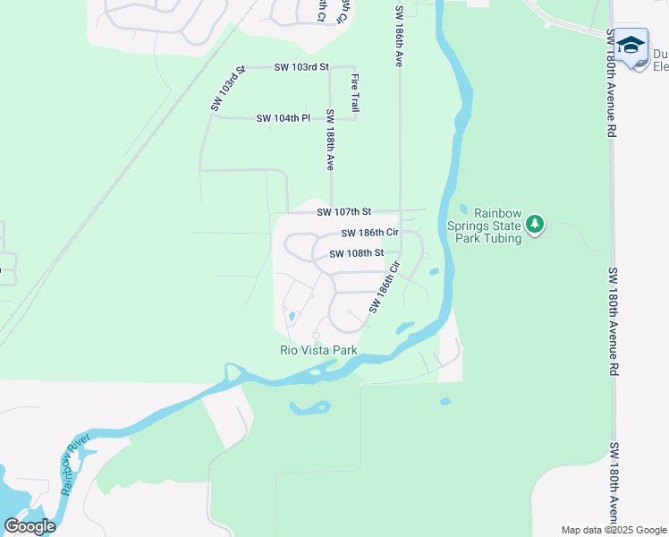 map of restaurants, bars, coffee shops, grocery stores, and more near 18805 Southwest 108th Place in Dunnellon