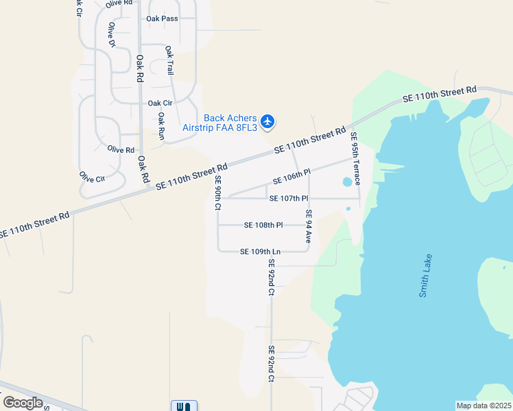 map of restaurants, bars, coffee shops, grocery stores, and more near 9180 Southeast 107th Place in Belleview