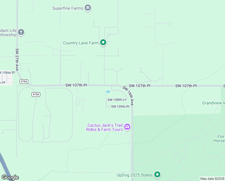 map of restaurants, bars, coffee shops, grocery stores, and more near 1752 Southwest 107th Lane in Ocala
