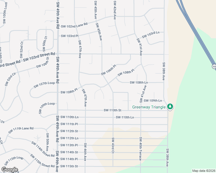 map of restaurants, bars, coffee shops, grocery stores, and more near 4510 Southwest 108th Place in Ocala