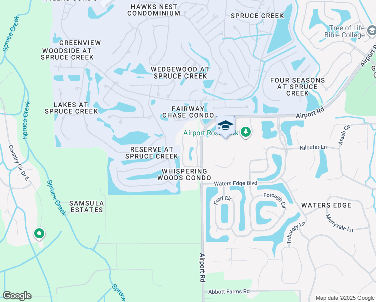 map of restaurants, bars, coffee shops, grocery stores, and more near 830 Airport Road in Port Orange