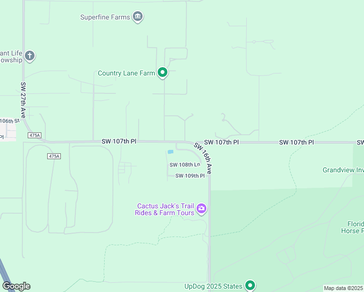 map of restaurants, bars, coffee shops, grocery stores, and more near 1752 Southwest 107th Lane in Ocala