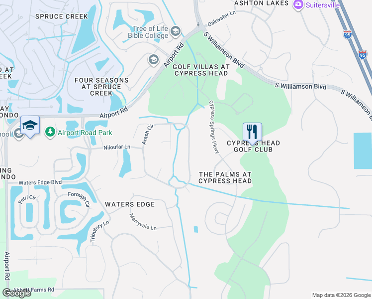 map of restaurants, bars, coffee shops, grocery stores, and more near 1737 Arash Circle in Port Orange