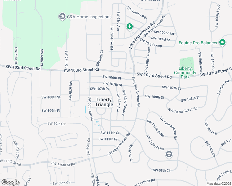 map of restaurants, bars, coffee shops, grocery stores, and more near 10750 Southwest 63rd Avenue in Ocala