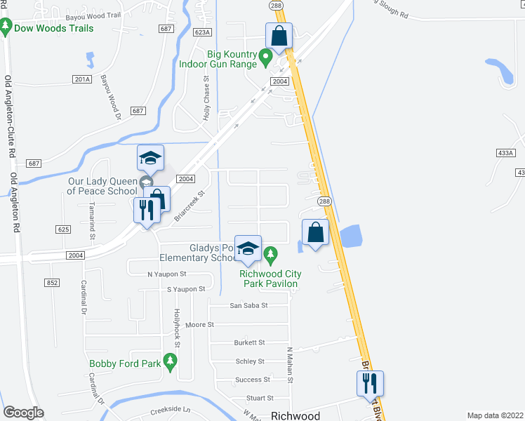 map of restaurants, bars, coffee shops, grocery stores, and more near 145 Dove Trail in Richwood