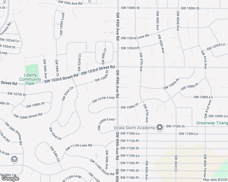 map of restaurants, bars, coffee shops, grocery stores, and more near 10710 Southwest 49th Avenue in Ocala