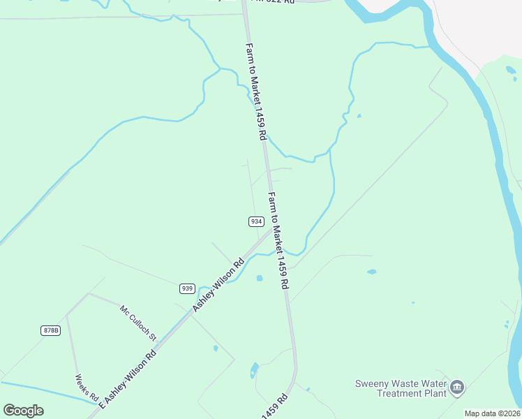 map of restaurants, bars, coffee shops, grocery stores, and more near 1406 County Road 934 in Sweeny