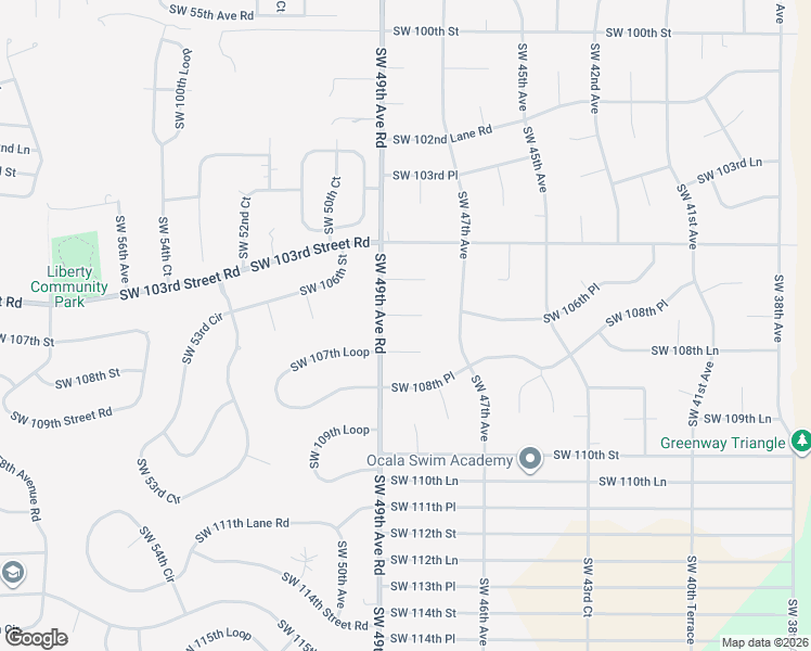 map of restaurants, bars, coffee shops, grocery stores, and more near 4850 Southwest 106th Lane in Ocala