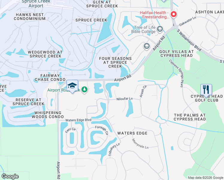 map of restaurants, bars, coffee shops, grocery stores, and more near 6394 Nika Court in Port Orange