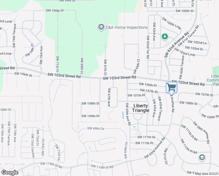 map of restaurants, bars, coffee shops, grocery stores, and more near 10729 Southwest 67th Avenue in Ocala