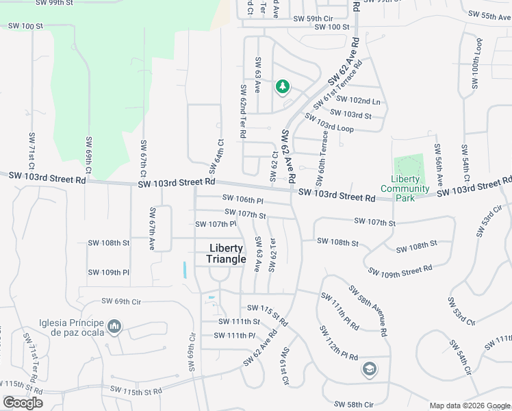 map of restaurants, bars, coffee shops, grocery stores, and more near 10715 Southwest 63rd Avenue in Ocala