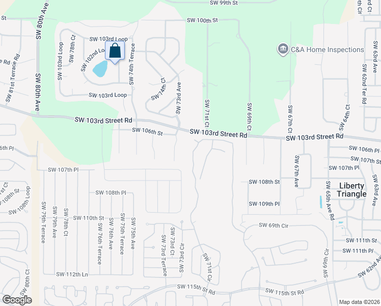 map of restaurants, bars, coffee shops, grocery stores, and more near 10750 Southwest 71st Circle in Ocala