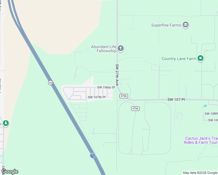 map of restaurants, bars, coffee shops, grocery stores, and more near 10548 Southwest 27th Avenue in Ocala