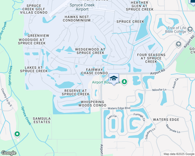 map of restaurants, bars, coffee shops, grocery stores, and more near 874 Airport Road in New Smyrna Beach
