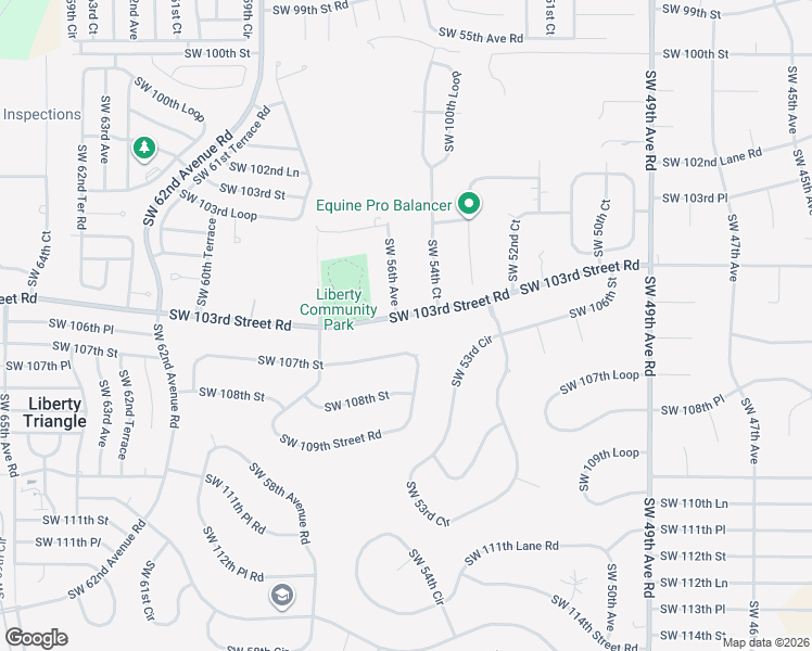 map of restaurants, bars, coffee shops, grocery stores, and more near 10575 Southwest 56th Avenue in Ocala