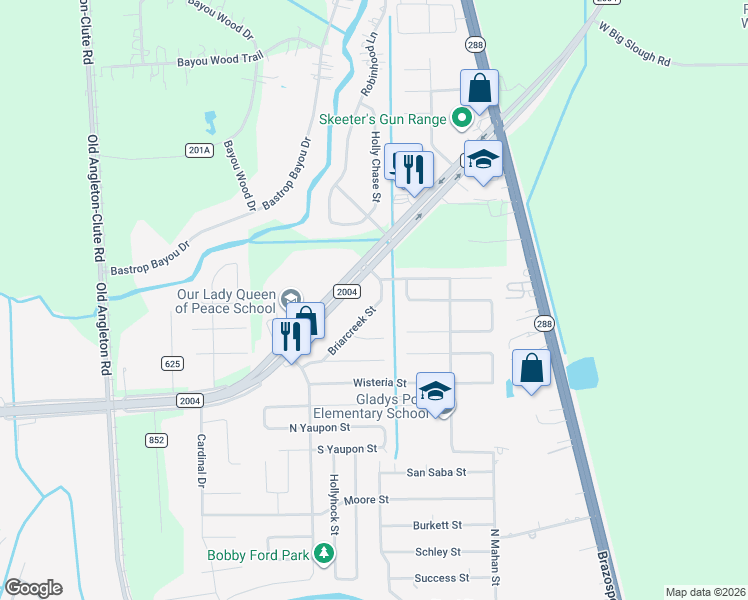 map of restaurants, bars, coffee shops, grocery stores, and more near 204 Briarcreek Street in Richwood