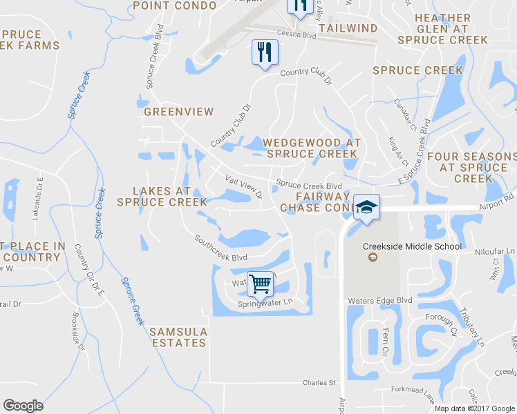 map of restaurants, bars, coffee shops, grocery stores, and more near 3169 Steamboat Ridge Road in Port Orange