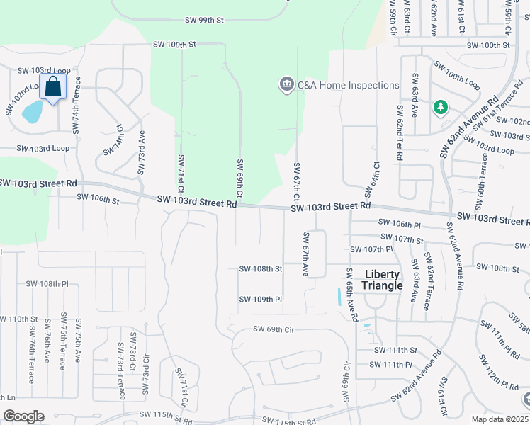 map of restaurants, bars, coffee shops, grocery stores, and more near 10605 Southwest 68th Terrace in Ocala