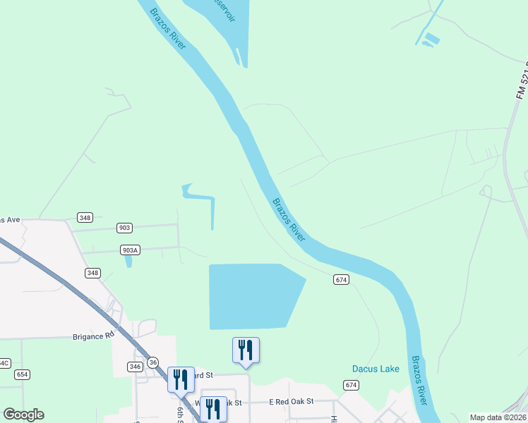 map of restaurants, bars, coffee shops, grocery stores, and more near 367 County Road 674 in Brazoria
