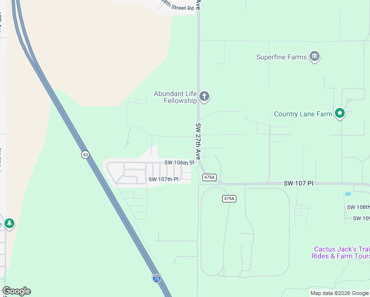 map of restaurants, bars, coffee shops, grocery stores, and more near 10548 Southwest 27th Avenue in Ocala