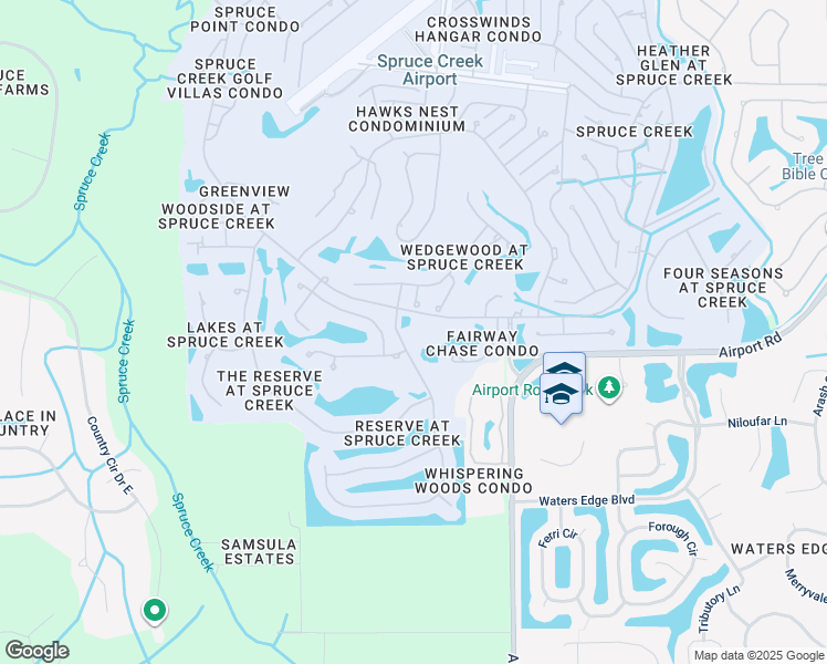 map of restaurants, bars, coffee shops, grocery stores, and more near 3126 Spruce Creek Boulevard in Port Orange