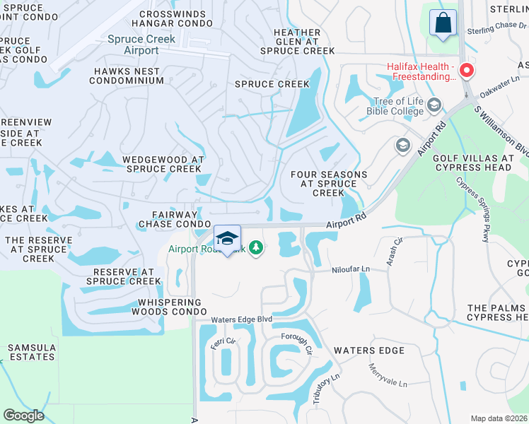 map of restaurants, bars, coffee shops, grocery stores, and more near 2904 Cypress Ridge Trail in Port Orange