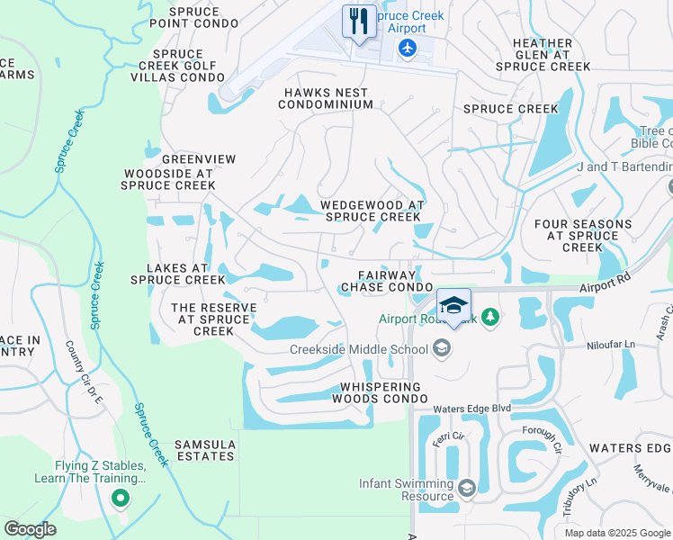 map of restaurants, bars, coffee shops, grocery stores, and more near 1998 Royal Saint George Court in Port Orange