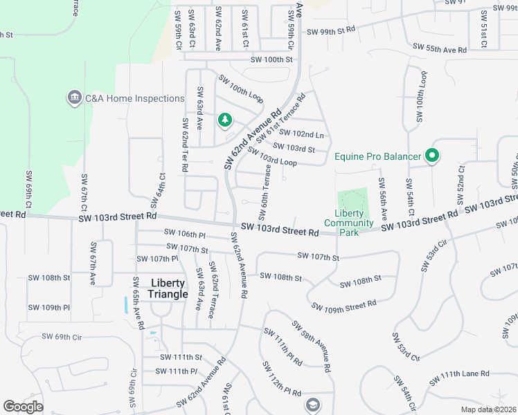 map of restaurants, bars, coffee shops, grocery stores, and more near 6070 Southwest 105th Place in Ocala