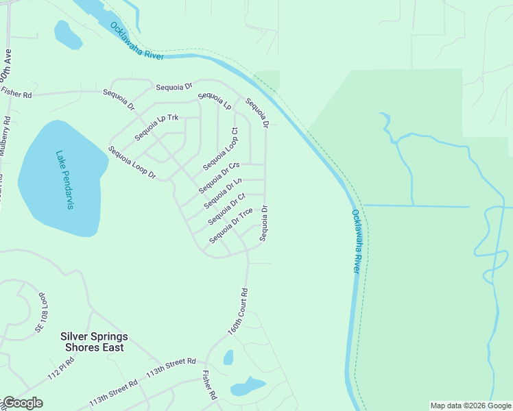 map of restaurants, bars, coffee shops, grocery stores, and more near Sequoia Drive Court in Ocklawaha