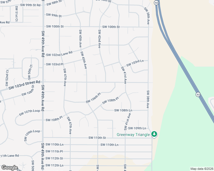 map of restaurants, bars, coffee shops, grocery stores, and more near 4190 Southwest 103rd Street Road in Ocala