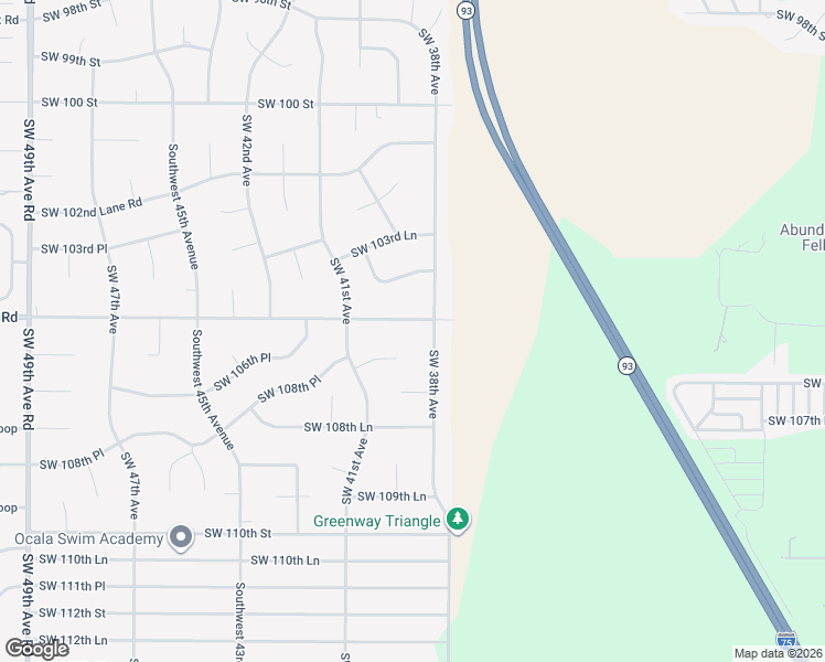 map of restaurants, bars, coffee shops, grocery stores, and more near 3944 Southwest 103rd Street Road in Ocala