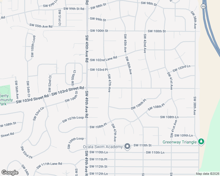 map of restaurants, bars, coffee shops, grocery stores, and more near 4695 Southwest 103rd Street Road in Ocala