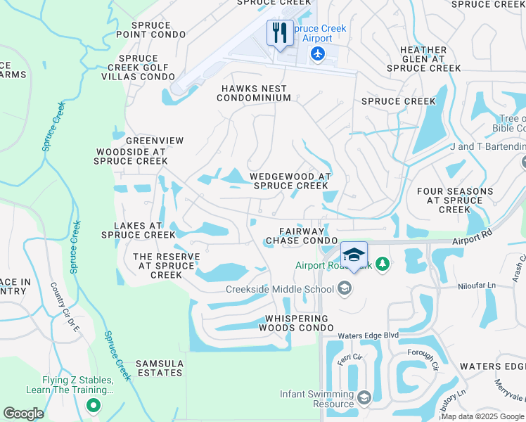 map of restaurants, bars, coffee shops, grocery stores, and more near 1998 Royal Saint George Court in Port Orange
